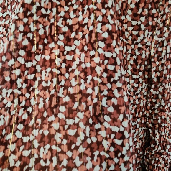 Ba&sh Robe Kama in Bordoax silk/viscose a-line textured flowy Dress Sz 2 - Picture 13 of 16